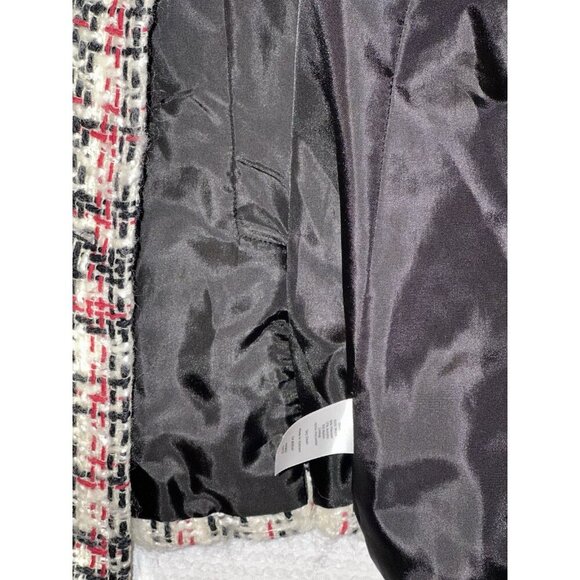 Talbots Tweed Wool Blend Blazer Jacket Red/Black/White Size 4 - Picture 7 of 16